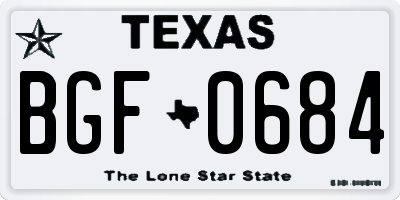 TX license plate BGF0684