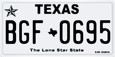 TX license plate BGF0695