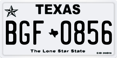 TX license plate BGF0856