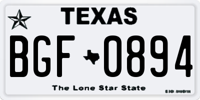 TX license plate BGF0894