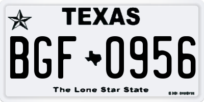 TX license plate BGF0956