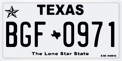 TX license plate BGF0971
