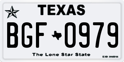 TX license plate BGF0979