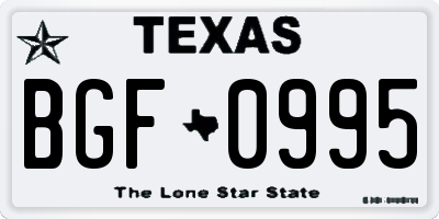 TX license plate BGF0995