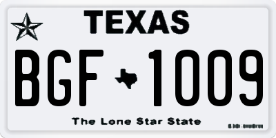 TX license plate BGF1009