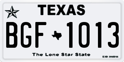 TX license plate BGF1013