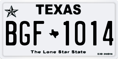 TX license plate BGF1014