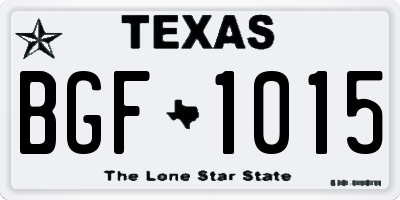 TX license plate BGF1015