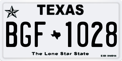 TX license plate BGF1028