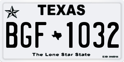 TX license plate BGF1032