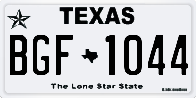 TX license plate BGF1044