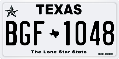 TX license plate BGF1048