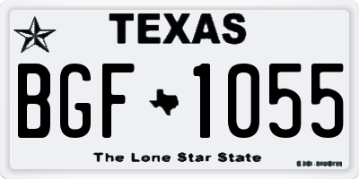 TX license plate BGF1055
