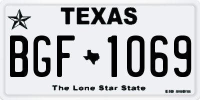 TX license plate BGF1069