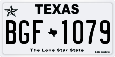 TX license plate BGF1079