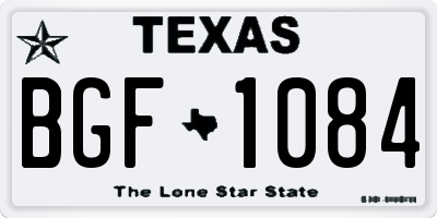 TX license plate BGF1084