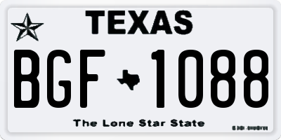 TX license plate BGF1088