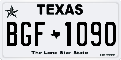 TX license plate BGF1090