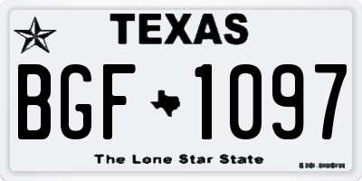 TX license plate BGF1097