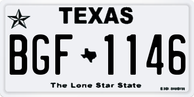 TX license plate BGF1146