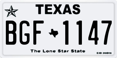 TX license plate BGF1147