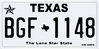 TX license plate BGF1148