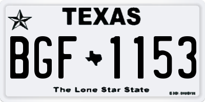 TX license plate BGF1153