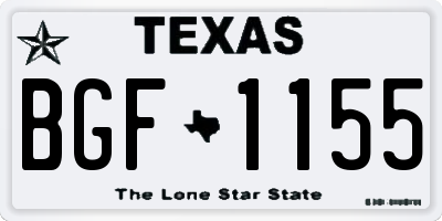 TX license plate BGF1155