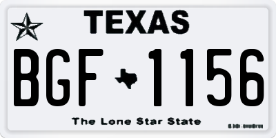 TX license plate BGF1156