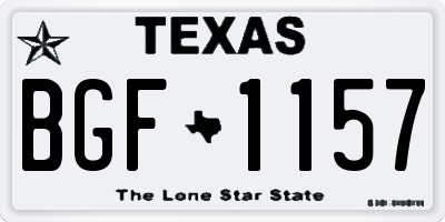 TX license plate BGF1157
