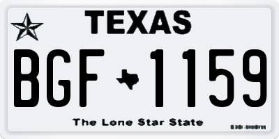 TX license plate BGF1159