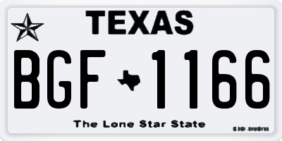 TX license plate BGF1166