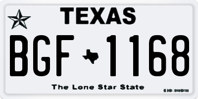 TX license plate BGF1168