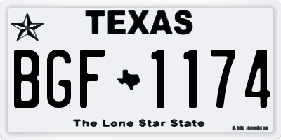 TX license plate BGF1174