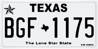 TX license plate BGF1175