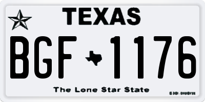 TX license plate BGF1176