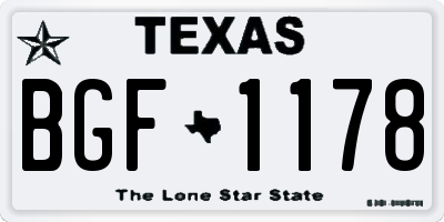 TX license plate BGF1178