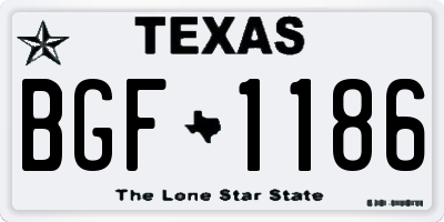 TX license plate BGF1186