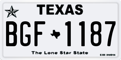 TX license plate BGF1187