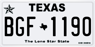 TX license plate BGF1190