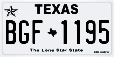 TX license plate BGF1195