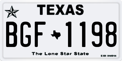 TX license plate BGF1198