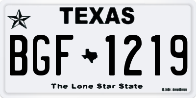 TX license plate BGF1219