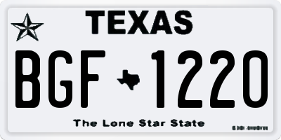 TX license plate BGF1220