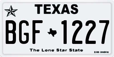 TX license plate BGF1227