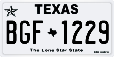 TX license plate BGF1229