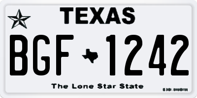 TX license plate BGF1242