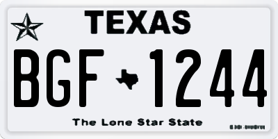 TX license plate BGF1244