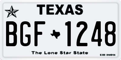 TX license plate BGF1248