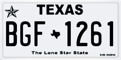 TX license plate BGF1261